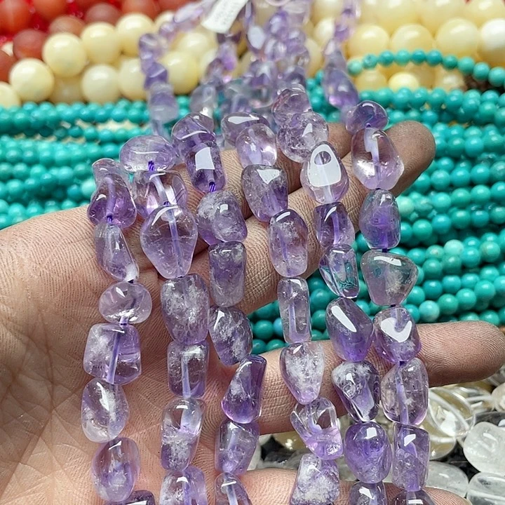 玛瑙/玉髓珠宝半成品未镶嵌一条10mm紫水晶