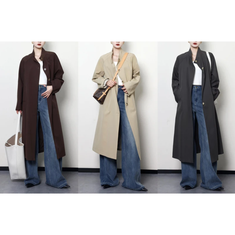 QC李潇洒【暮色旅人】微胖大码女早秋宽松休闲显瘦风衣外套ZY408H60