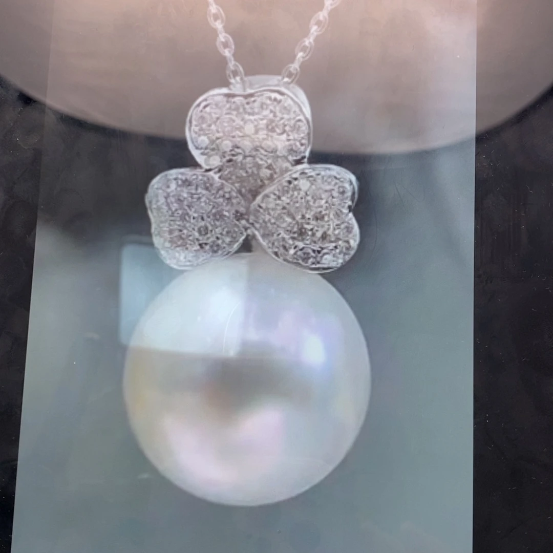 淡水珍珠颈饰银S925镶嵌卟****天12-13，12.6