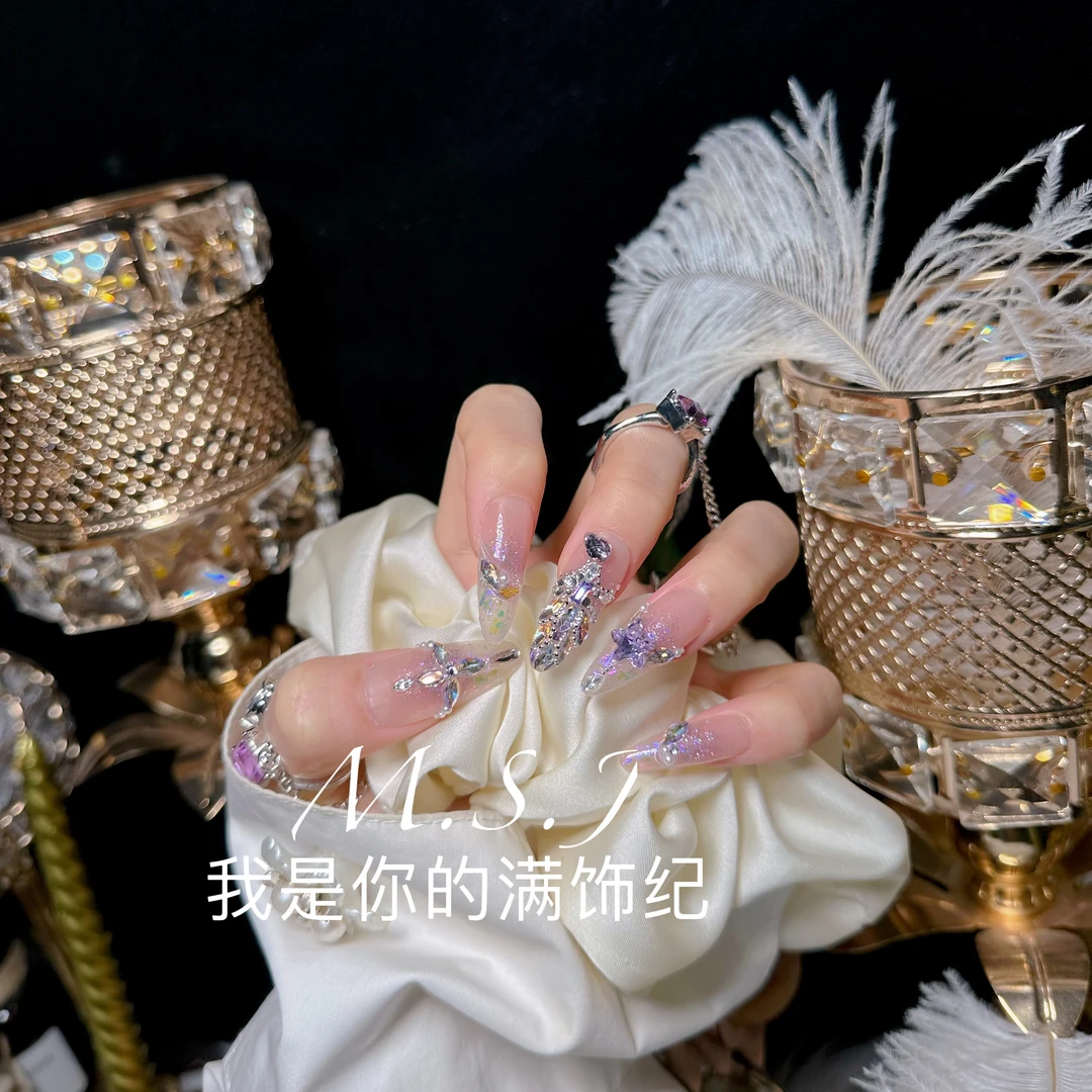 满饰纪|M1027「凤凰重生」轻奢钻饰穿戴甲手工穿戴甲堆堆钻指尖超闪