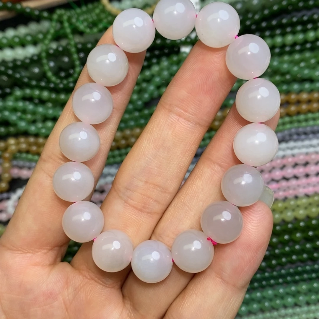 手链未镶嵌和田玉卡12藕粉手链