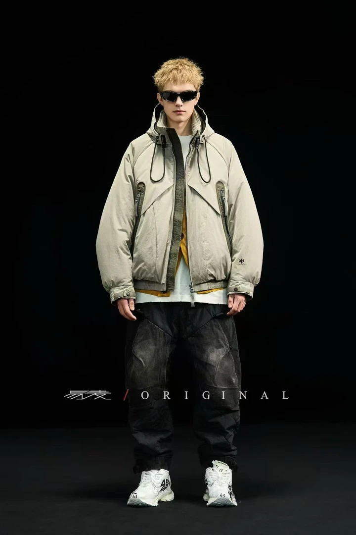 冬季新款潮牌羽绒服外套加厚防寒保暖工装短款羽绒服男