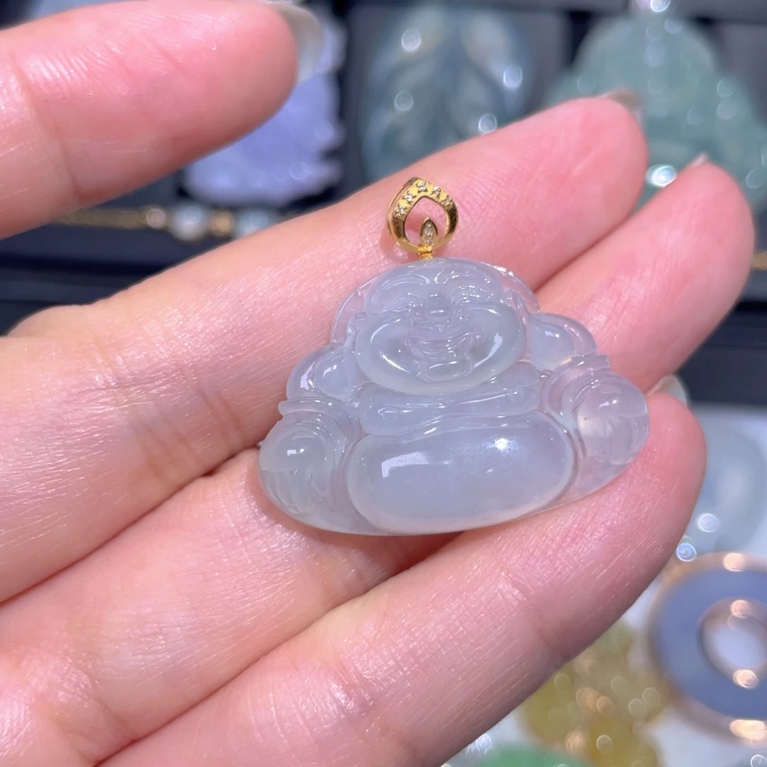 颈饰18K金镶嵌翡翠翡翠