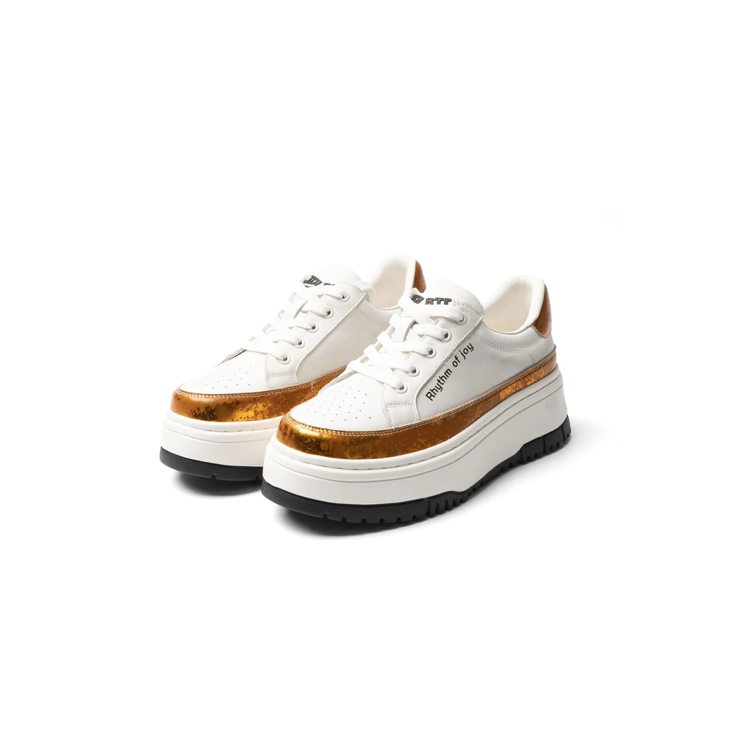 厚底拼色小圆鞋休闲百搭厚底休闲鞋 CA-1600