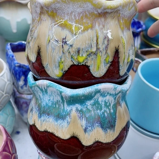 多肉绿植陶瓷花盆9.9包邮