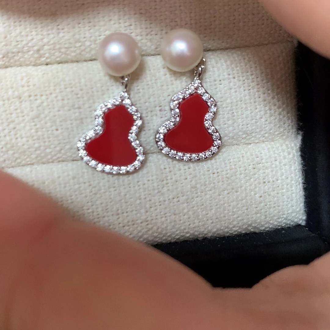 淡水珍珠耳饰合金