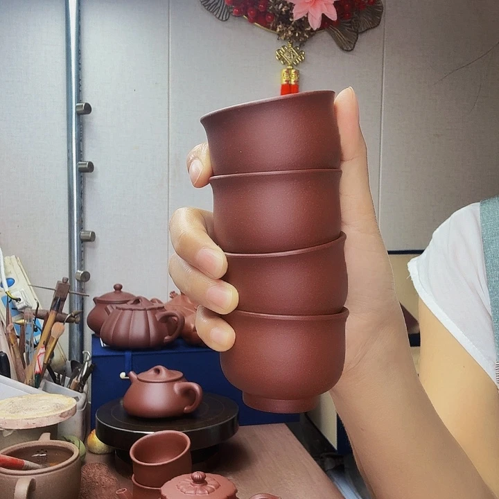 F***仔茶壶紫砂紫砂小杯4个
