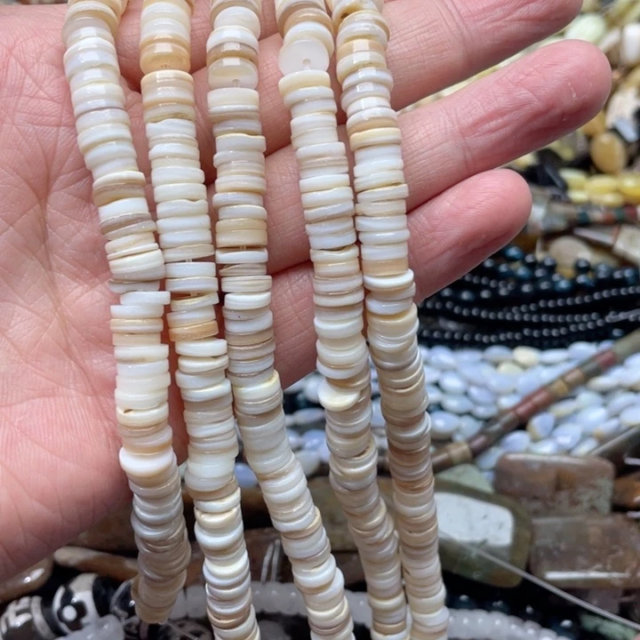 玛瑙/玉髓合金珠宝半成品一条8mm中孔贝壳隔片