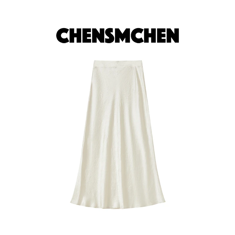 CHENSMCHEN 醋酸垂感优雅气质半身裙女春夏精致时尚裙子CSQ3015SL