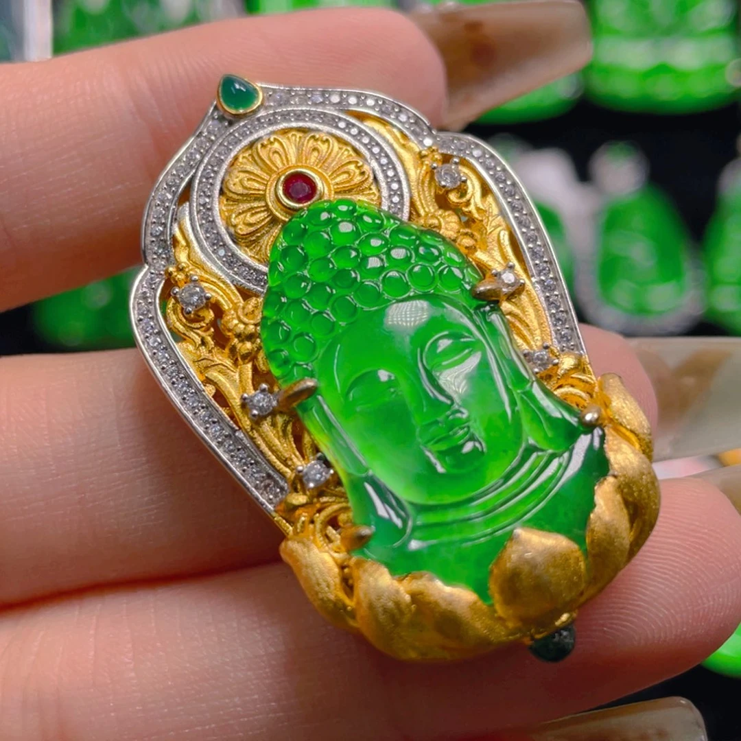 翡翠银S925镶嵌吊坠(不含链)