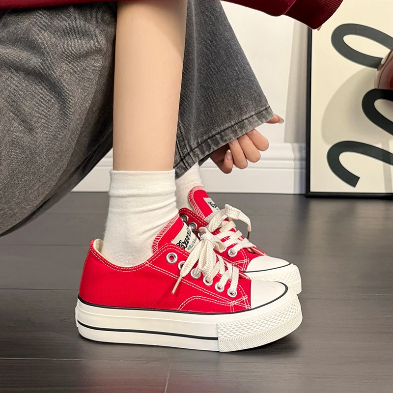 回力女帆布鞋夏季新款休闲ins百搭轻便复古低帮厚底鞋学生小众潮