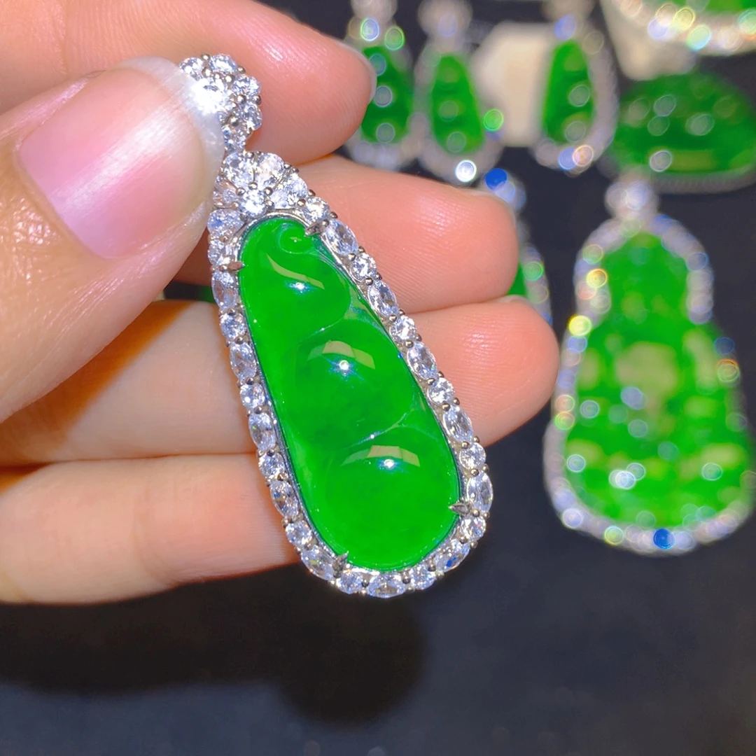 翡翠银S925镶嵌颈饰