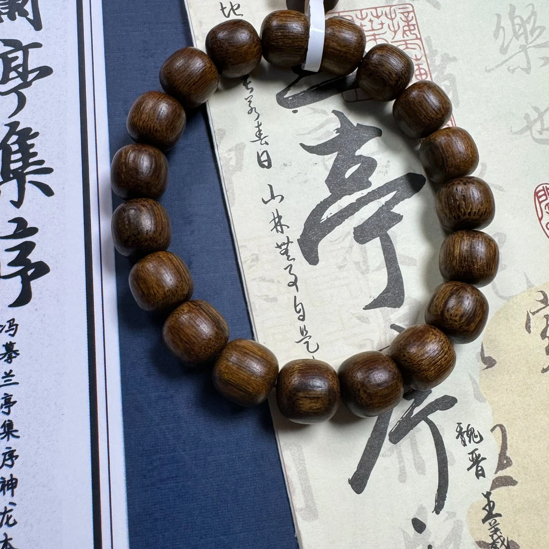 【竹月】越南黄棋楠金丝密结料1.0沉香手串