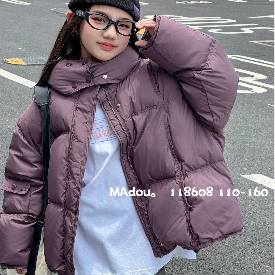 麻豆2024冬季百搭保暖儿童羽绒服男女童加厚时尚防风款式秋冬外套