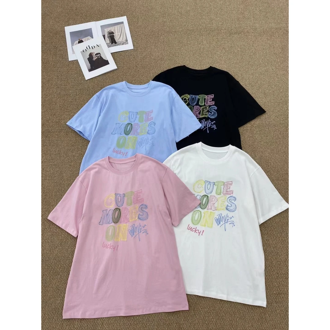 KIKI严选：60163-66家欧货南油夏季英文短袖T恤短袖上衣