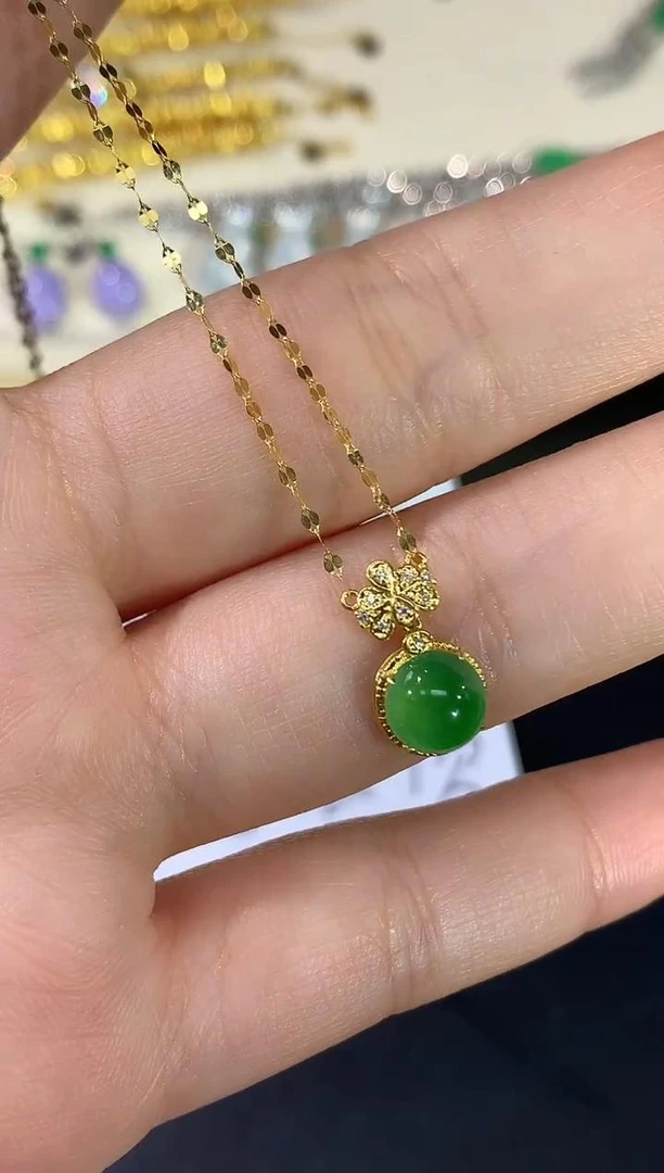 翡翠套链-18K金镶嵌-YX02-多样性发其一|CXQ21