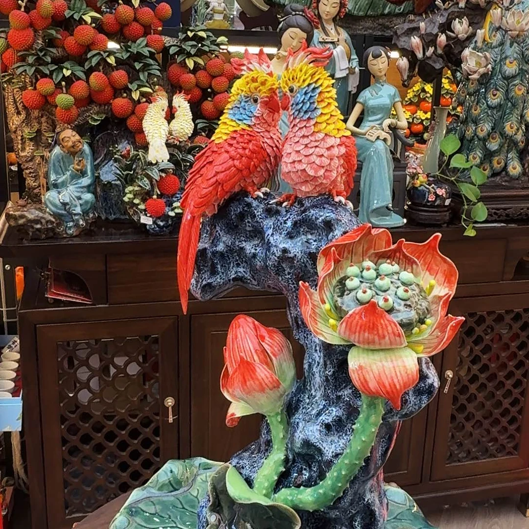 好***店陶瓷鹦鹉精品42高度精品