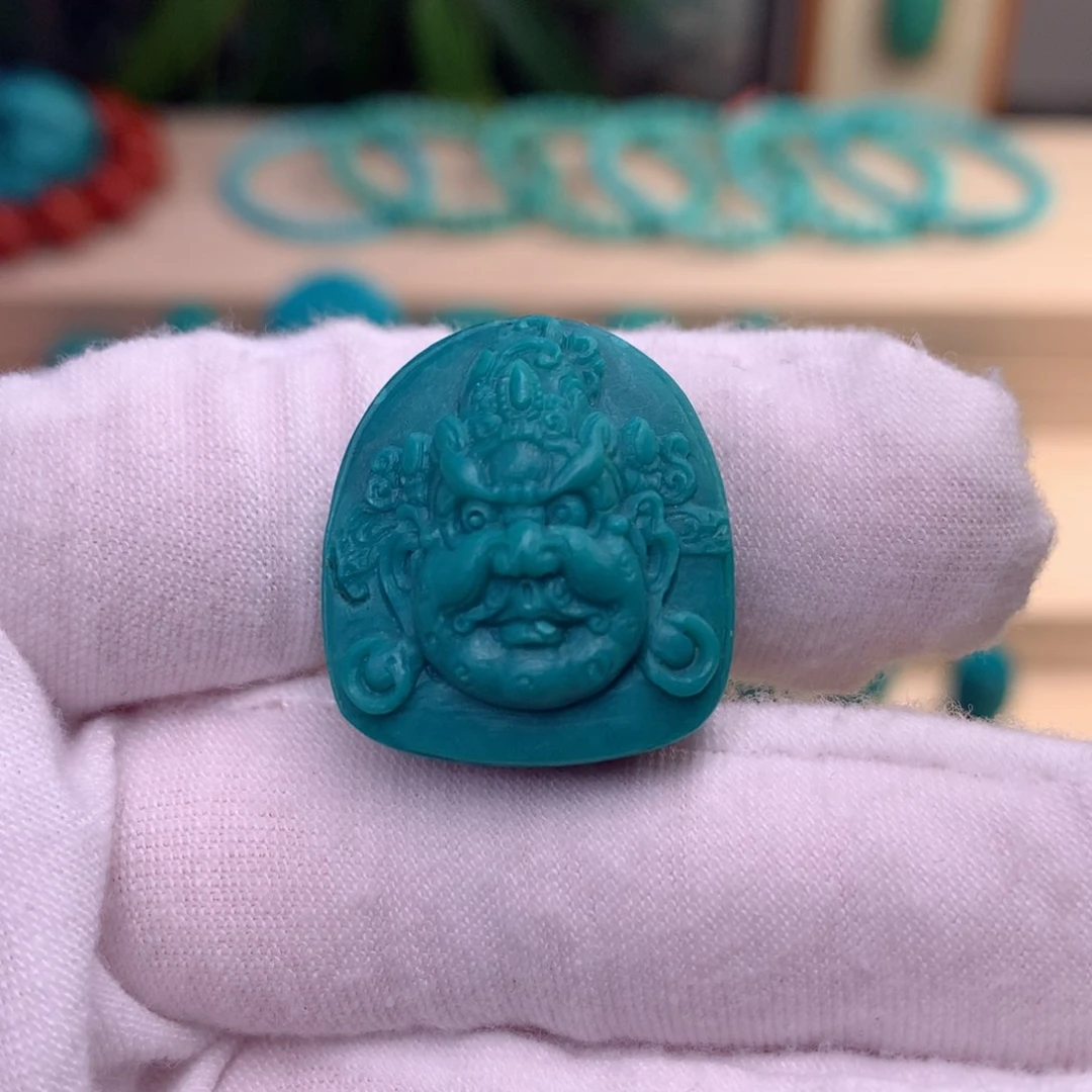 绿松石黄财神未镶嵌