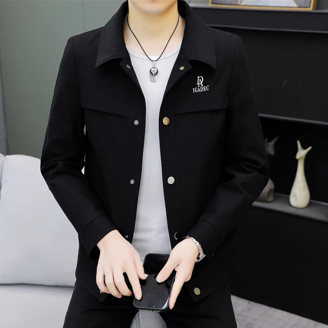 男士翻领外套2026年新款韩版青年男装夹克春秋款潮流帅气百搭上衣