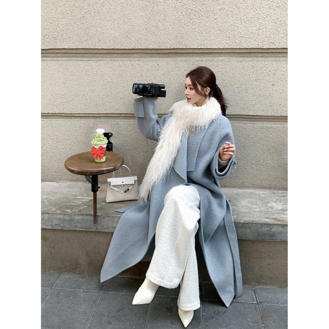 xinxin 【香颂可可】秋冬新款小香高奢定制细闪直筒休闲裤T511113