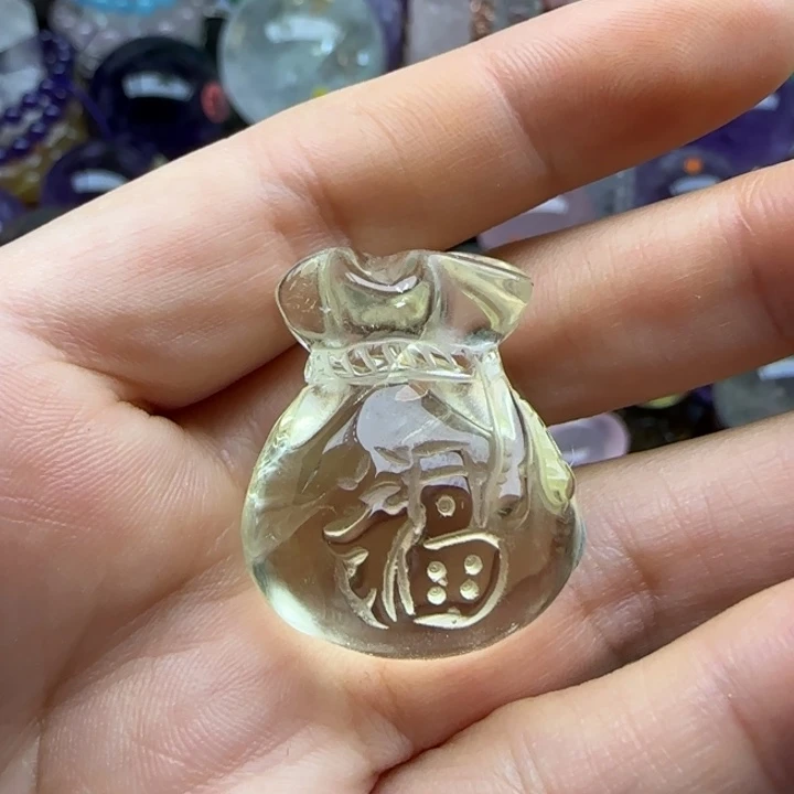 水晶未镶嵌珠宝半成品黄水晶福袋