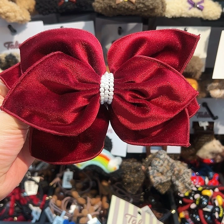 铁合金皮质红丝绒弹簧夹