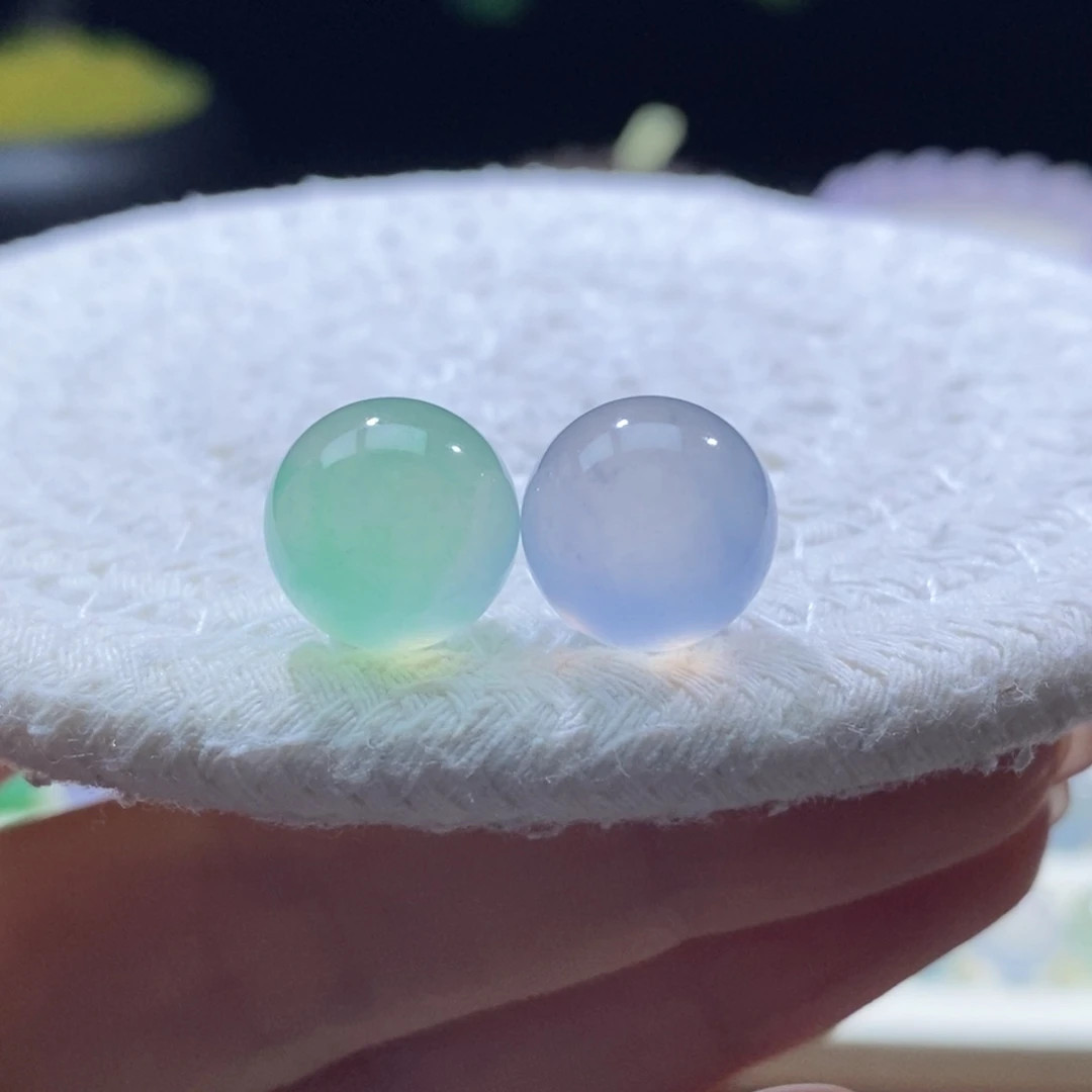 翡翠未镶嵌颈饰冰绿+冰紫卡12.4mm