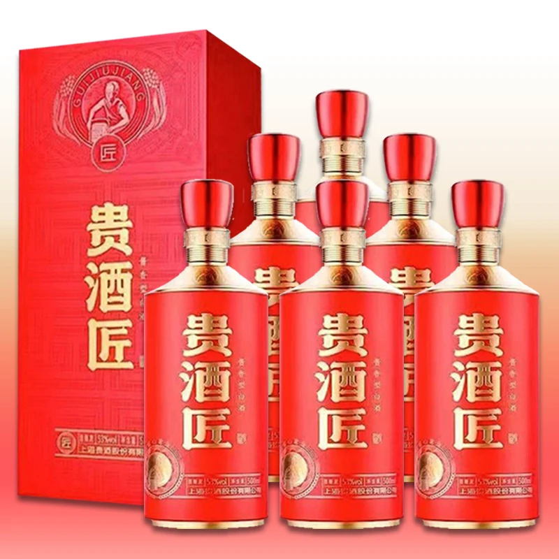 爱将酱酒超市【2021年原箱6瓶】贵酒匠红标酒 酱香白酒53%Vol3000ml