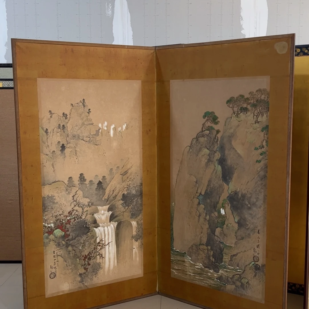 绘画屏风框画茶空间设计