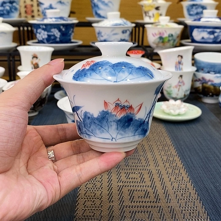 碗6*8荷花二才马蹄140cc盖碗
