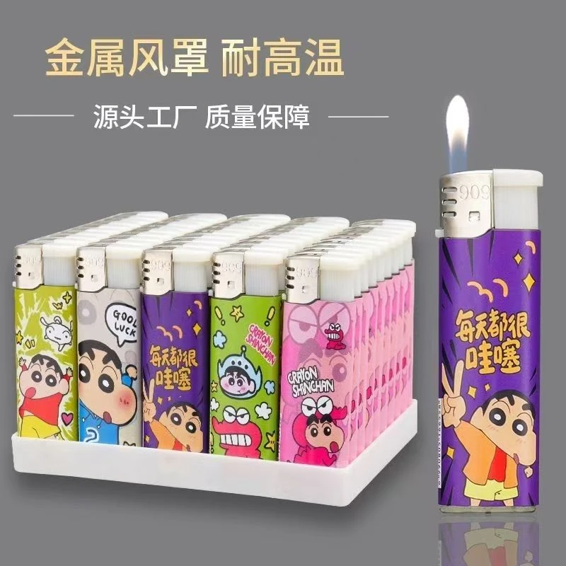 【明火】卡通爆款大号防爆耐用家用一次性打火机蜡笔小新新颖潮流