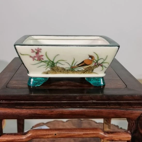 *****陶手工手绘大德堂釉盆