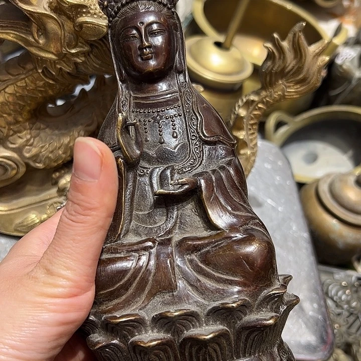 追****心微瑕疵黄铜摆件工艺品