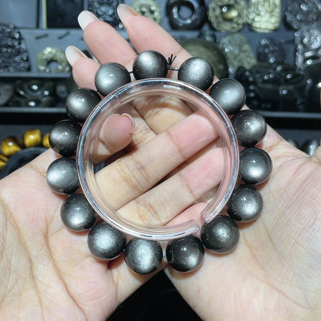 【闪购商品】未镶嵌黑曜岩手串名**家