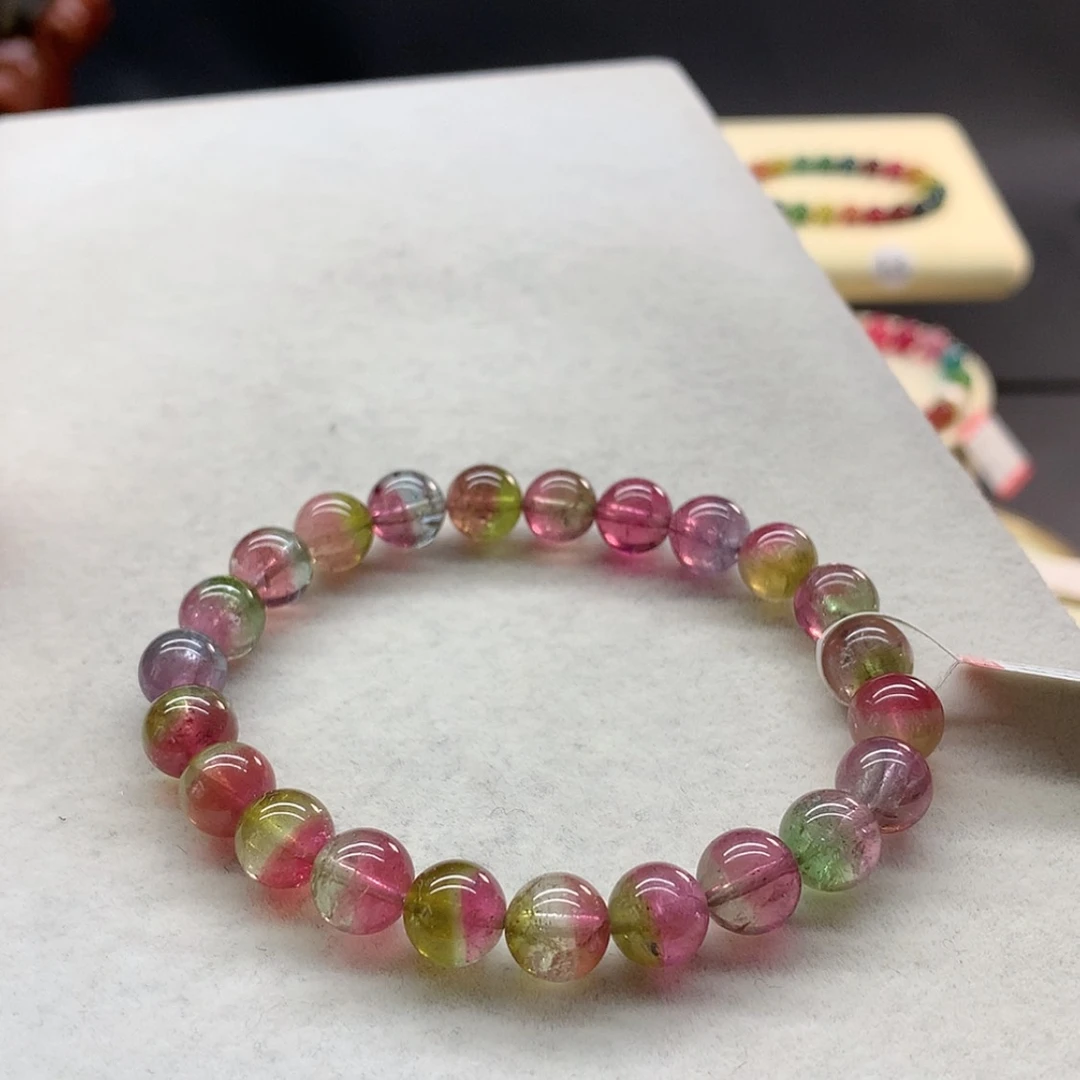 【闪购商品】未镶嵌手链碧玺西瓜单圈8.3