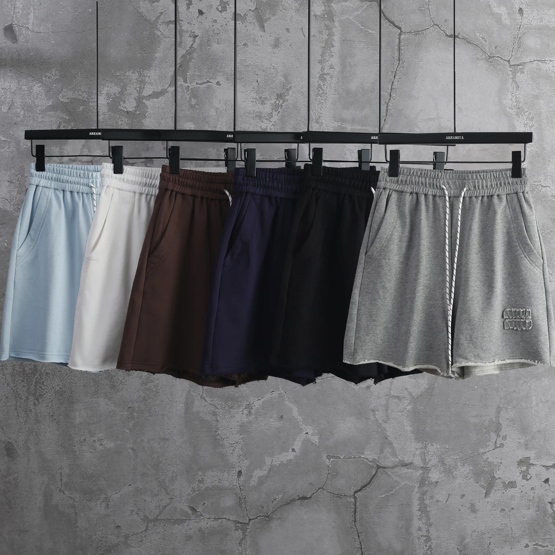 【松弛组合】字母贴布卷边抽绳休闲短裤CP098