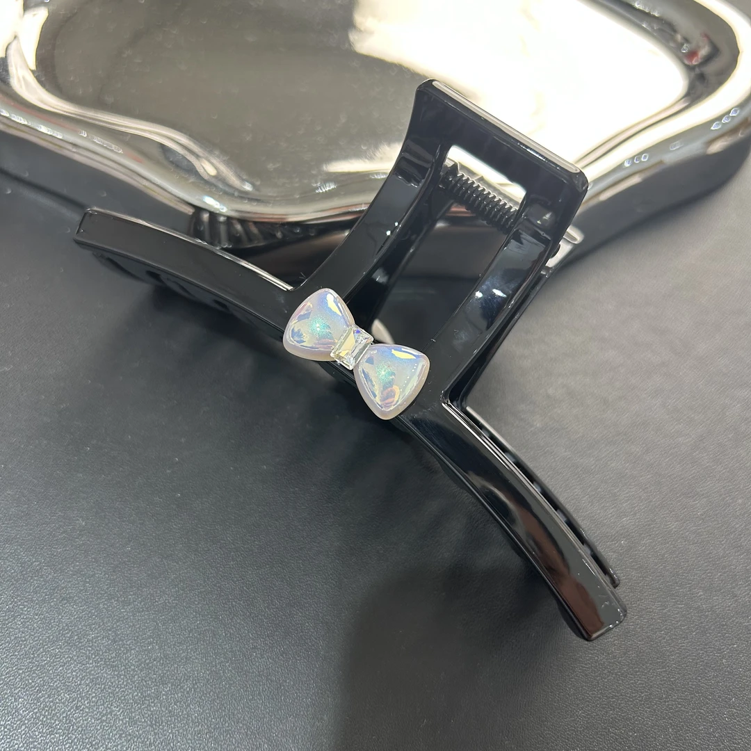 （陈陈家发饰）11公分原创设计彩贝蝴蝶结抓夹轻奢高级发抓气质百搭