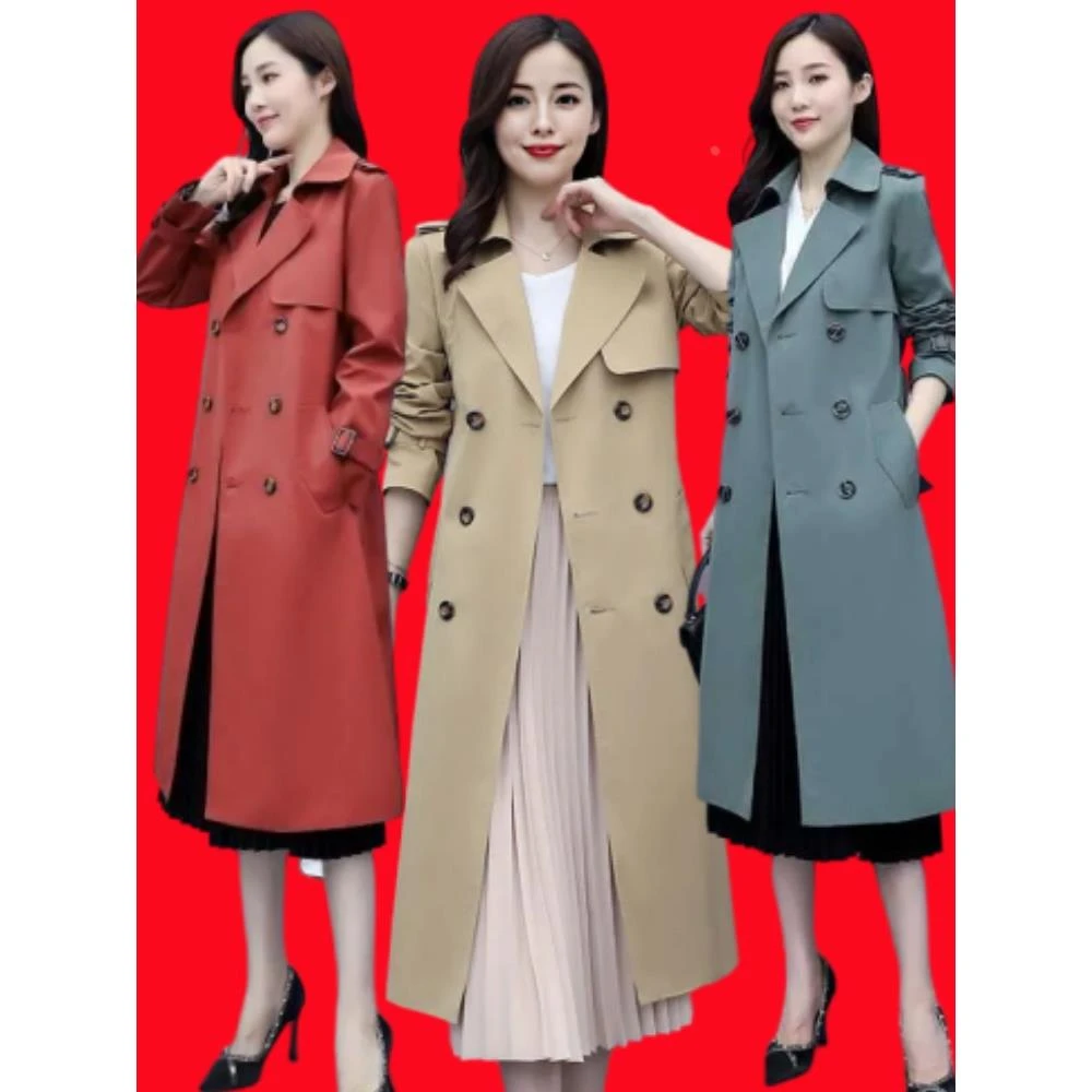 气质风衣女式中长2025春秋季韩式大码小流行英国式过膝外衣