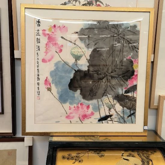 国画画作精品带框发作品