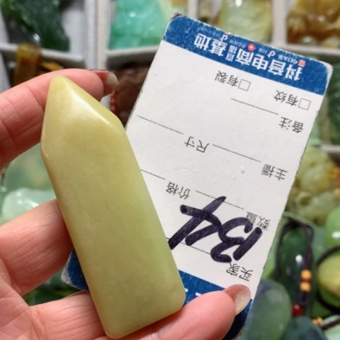 蛇纹石玉手把件未镶嵌善****5