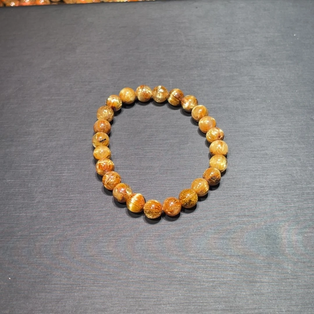 *****未镶嵌发晶手链金钛晶