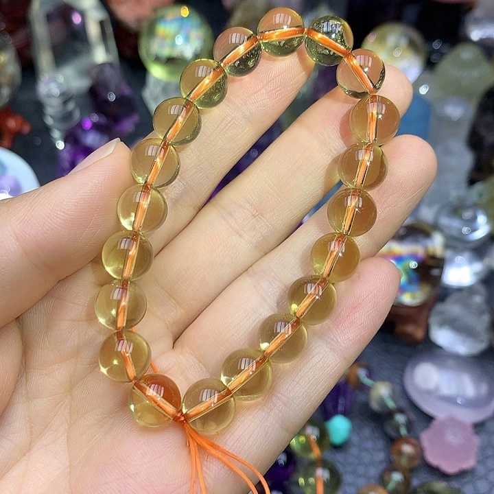未镶嵌珠宝半成品水晶净透体手串黄水晶