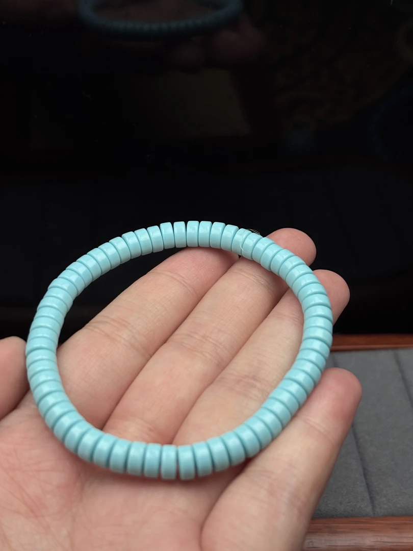 【301】6mm浅蓝色直切单圈文玩配饰