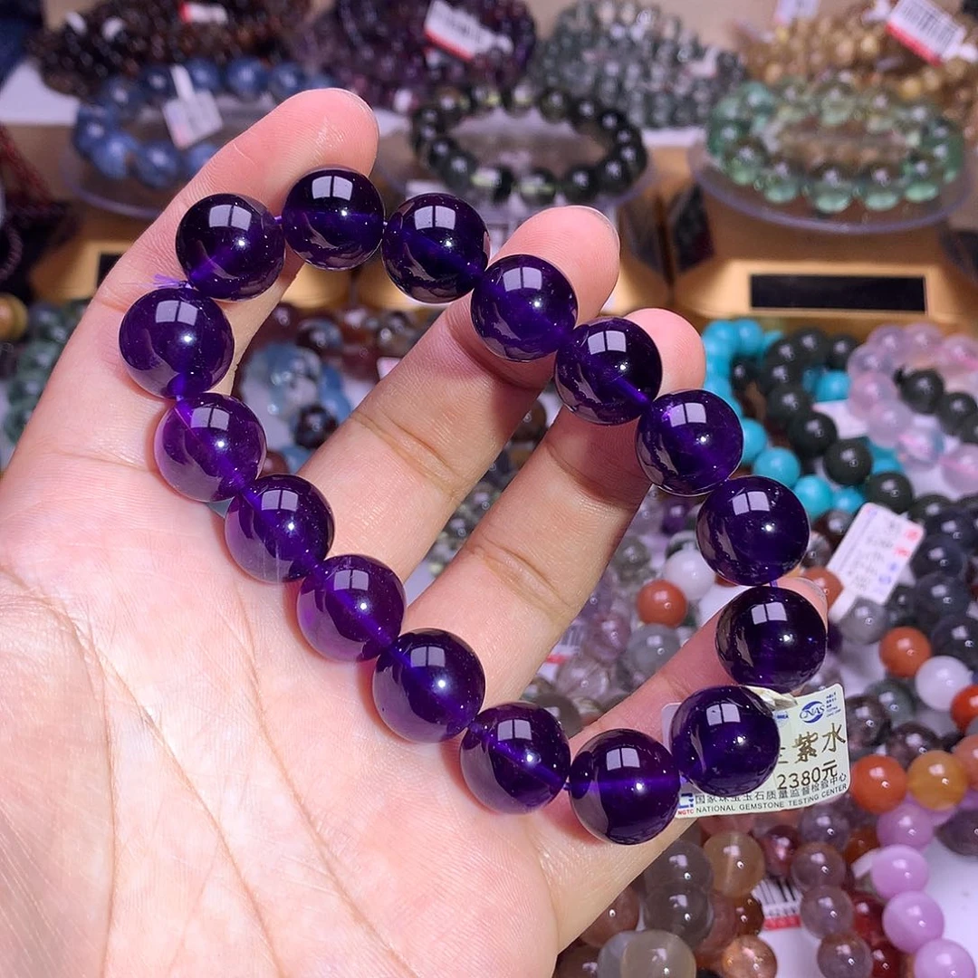 水晶手链未镶嵌13.5mm紫水晶