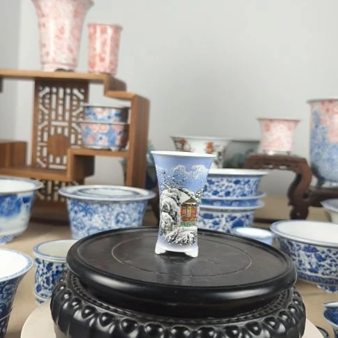 墨奈手工手绘花盆