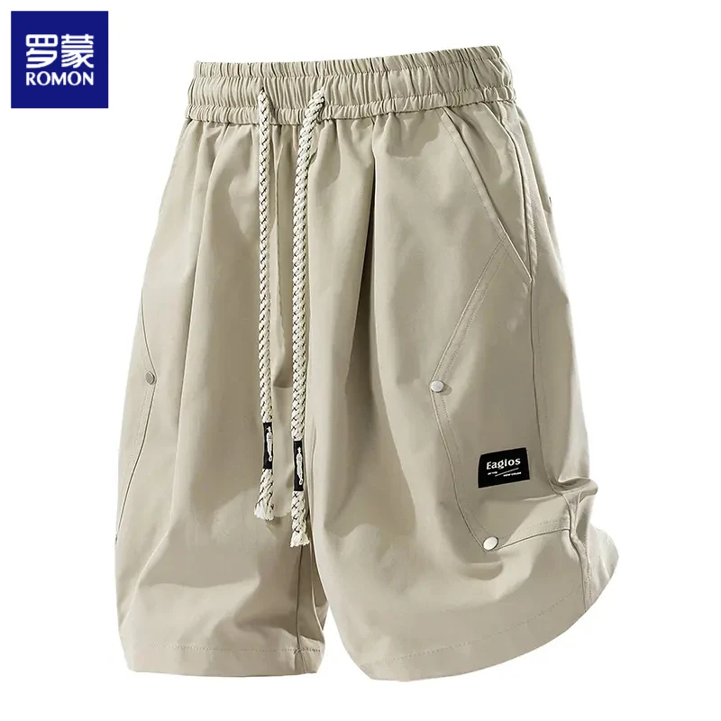 罗蒙短裤夏季冰丝大裤衩男款中裤工装宽松薄款美式直筒五分裤透气
