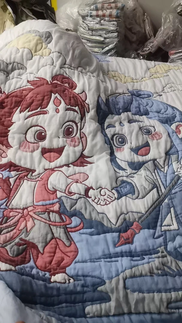 细沙云端泡芙被150*200宝宝高端被子哪吒敖丙泡芙被