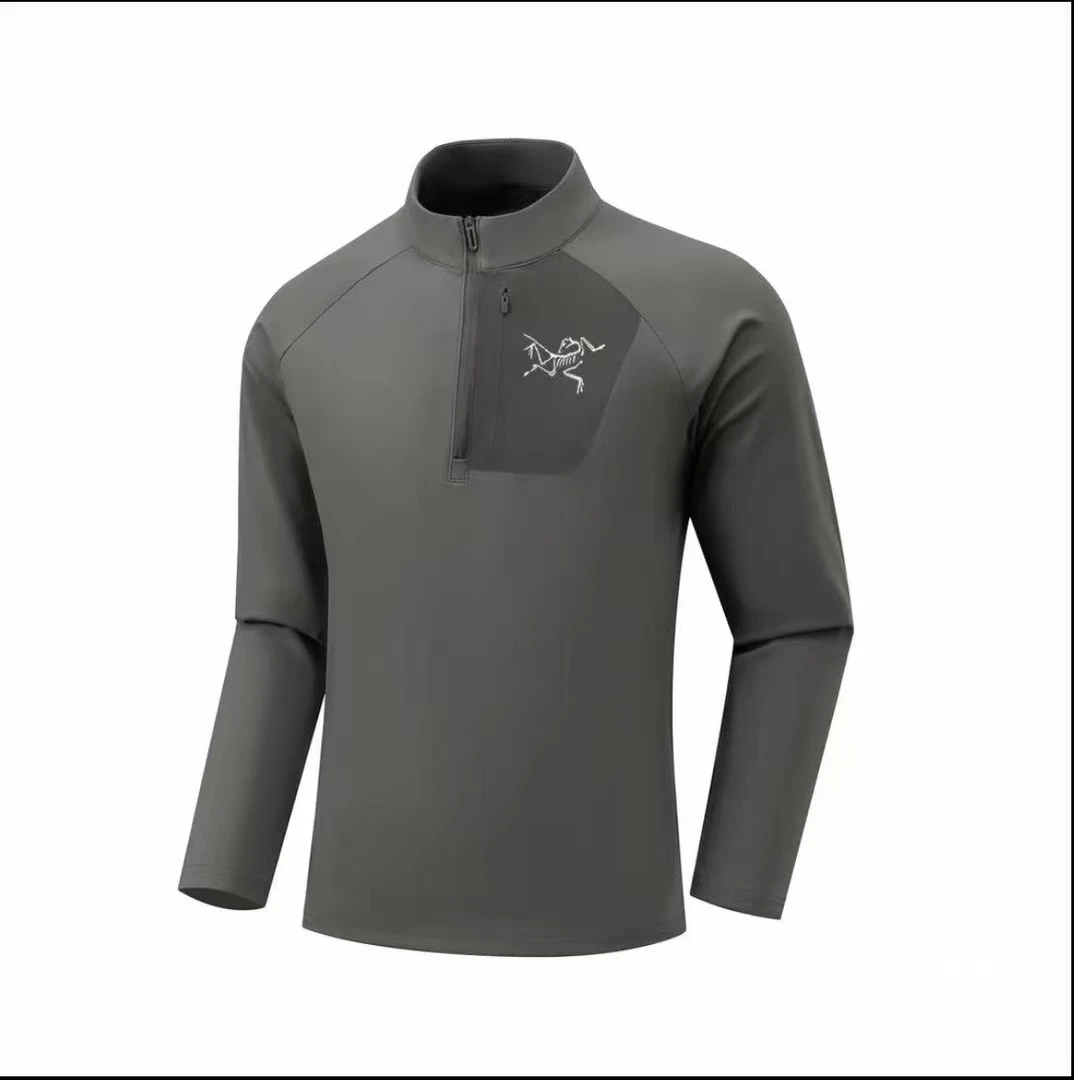 【海外撤柜 立领抓绒】2025新款鸟秋冬半拉链打底立领抓绒长袖