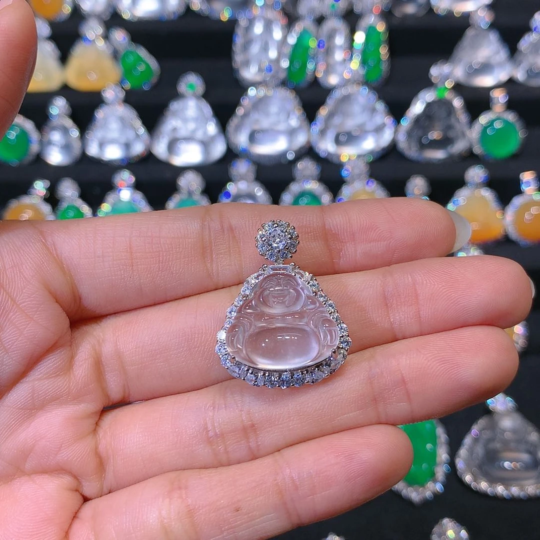 石英质玉颈饰银S925镶嵌暖**鬟