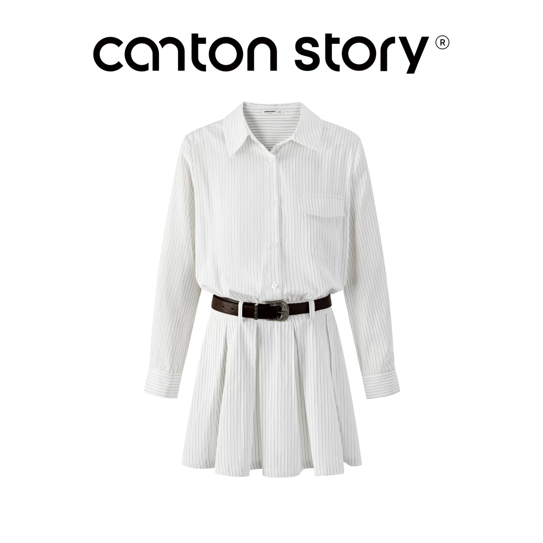 羊城故事【清仓】翻领衬衫连衣裙早秋时尚减龄a字短裙 Y50752223